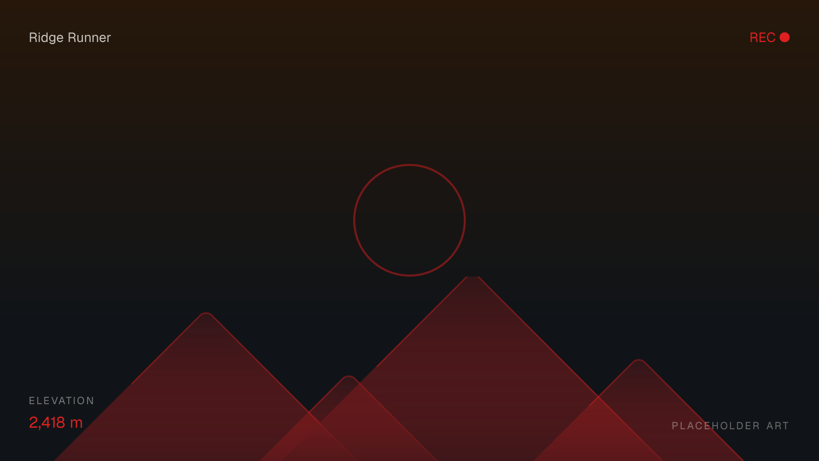 Ridge Runner in-game view of the generated ridge line